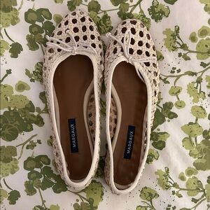 Margaux Demi Cream Woven Ballet Flat with Bow